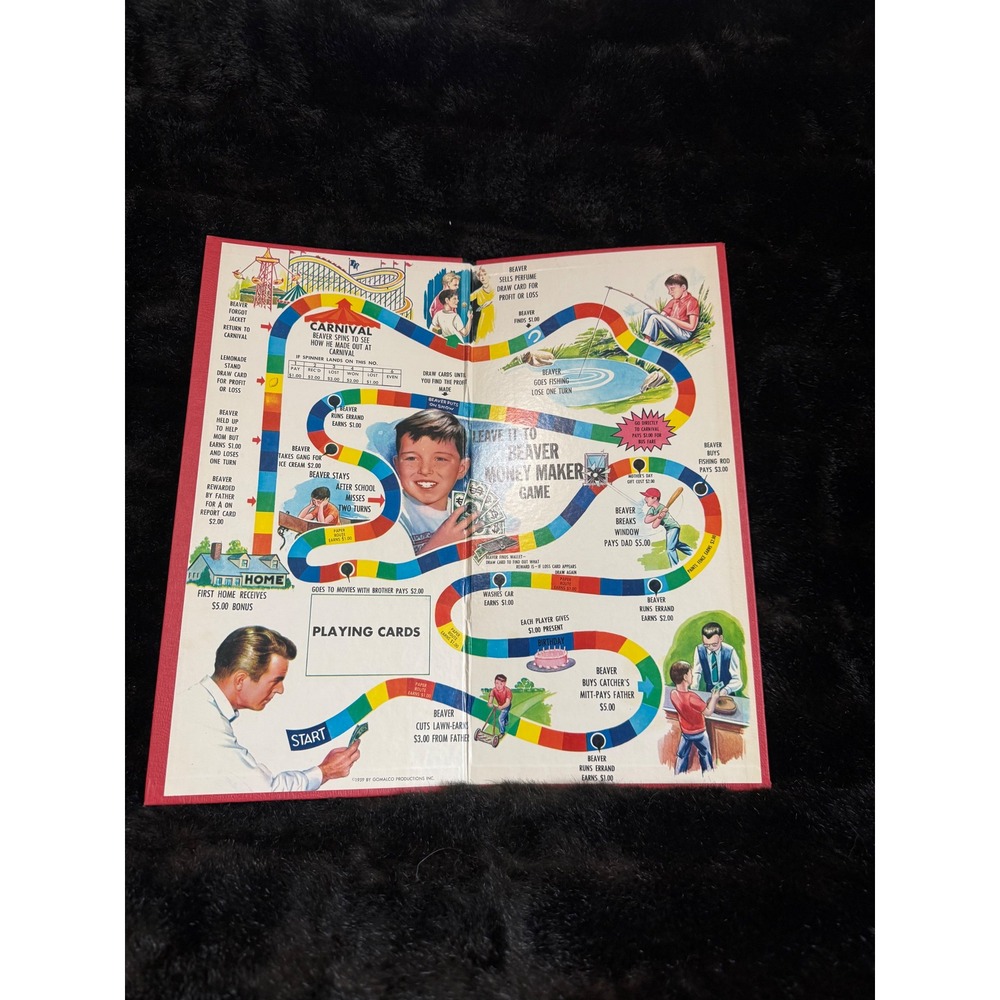 Vtg Leave it to Beaver "Money Maker" Board Game 1959- board only